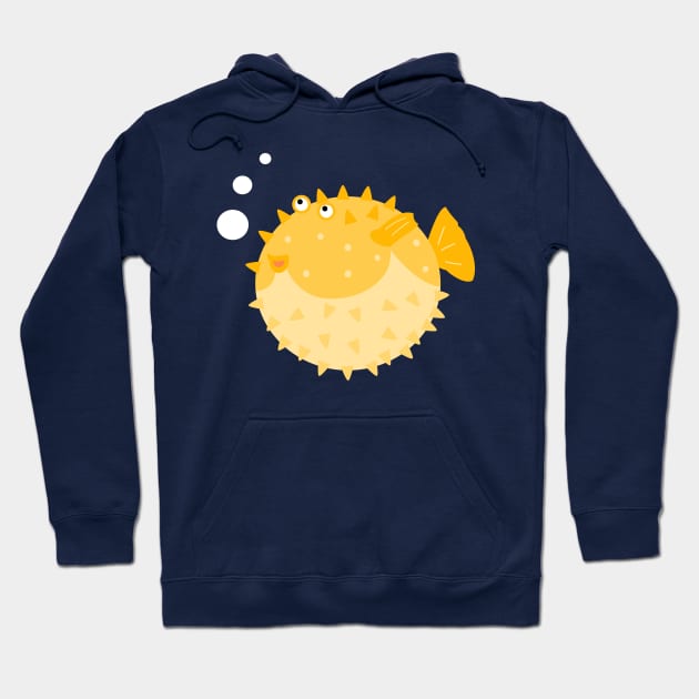 Cute Puffer Fish Hoodie by LulululuPainting